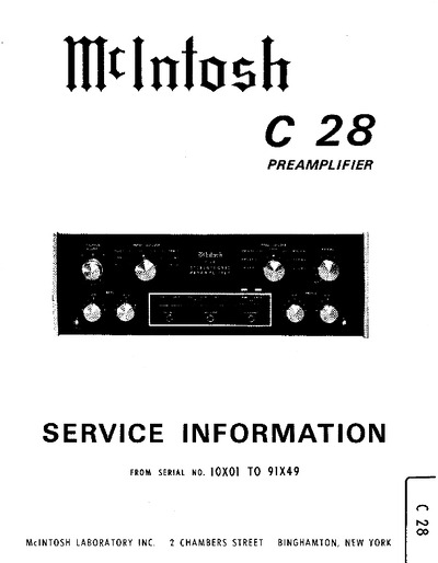 Mcintosh - Pré Amplificador - C28