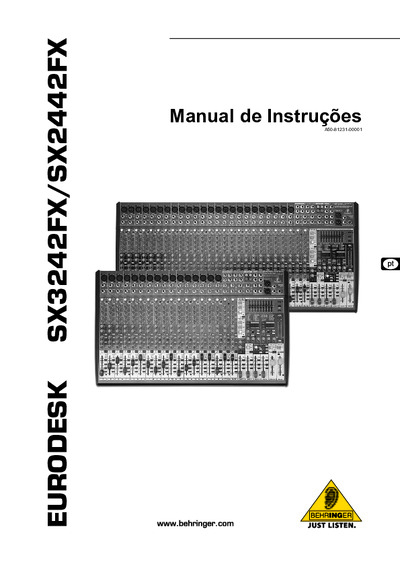 Behringer - Eurodesk - SX2442FX, SX3442FX (Manual de uso PT)