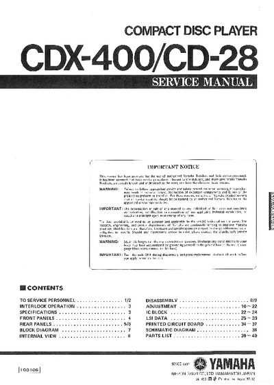 Yamaha CDX-400 CD-28