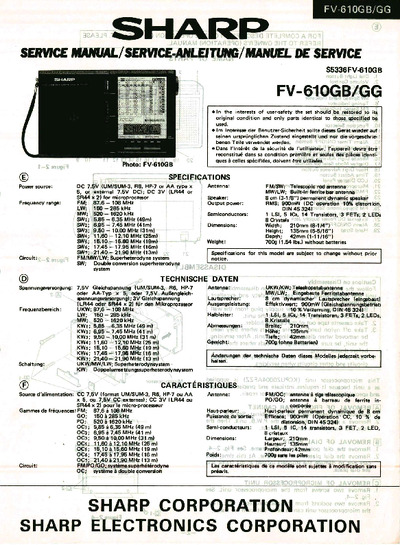 Sharp FV-610GB