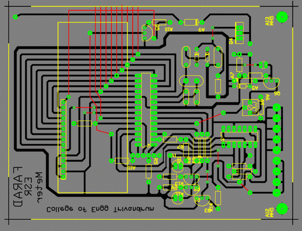 circuito impresso lado dos componentes